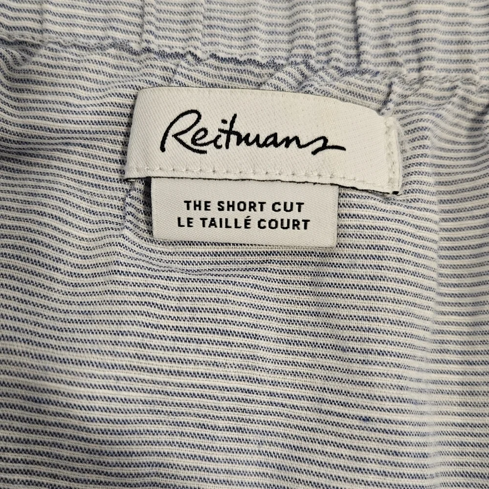 Womens 1X off the shoulder top shirt stripe white blue floral embroidery - Picture 3 of 5